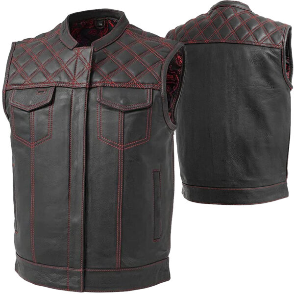 Motorcycle leather riding vest for bikers