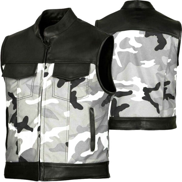 Motorcycle leather riding vest for bikers
