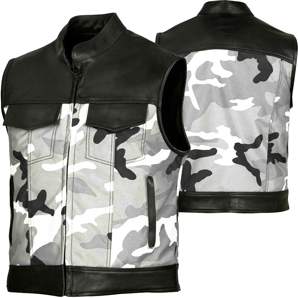 Motorcycle leather riding vest for bikers