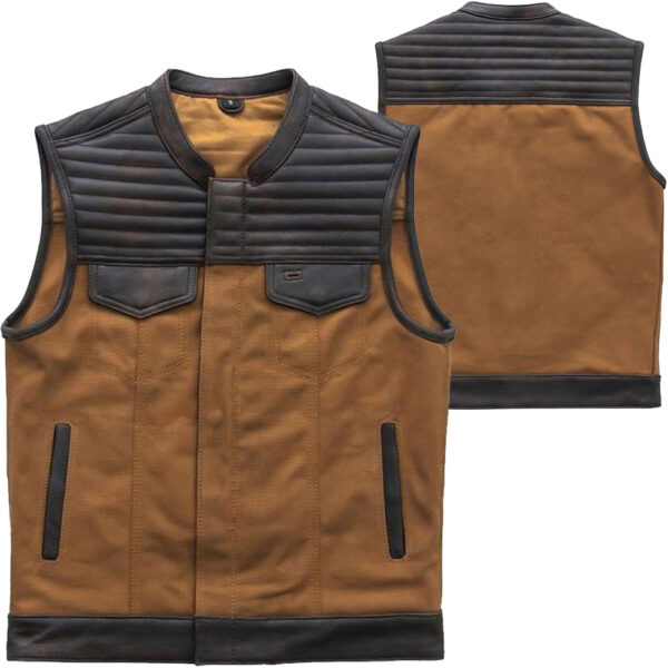 Motorcycle leather riding vest for bikers