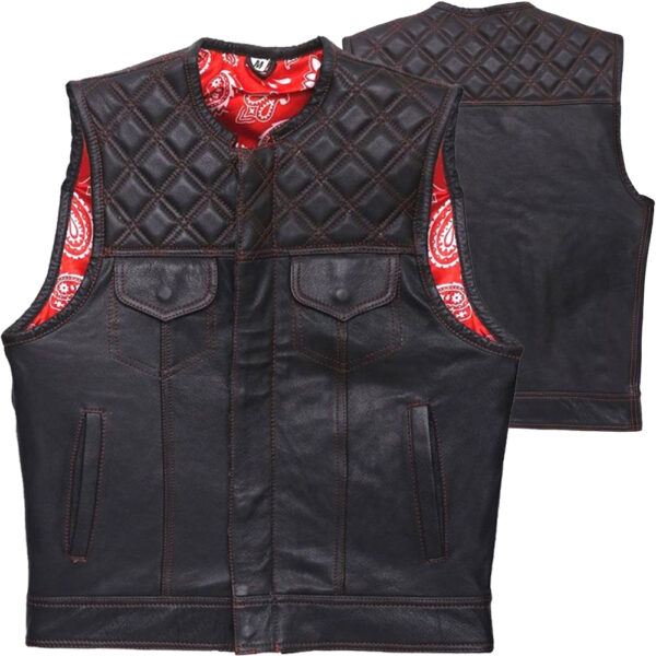 Motorcycle leather riding vest for bikers