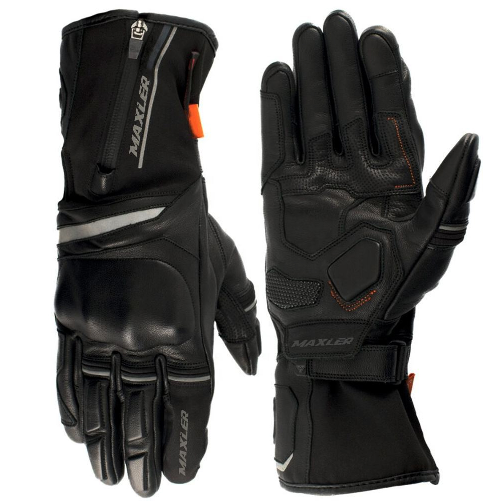 genuine cowhide leather motorcycle gloves long cuff touring gloves with reinforced palm protection